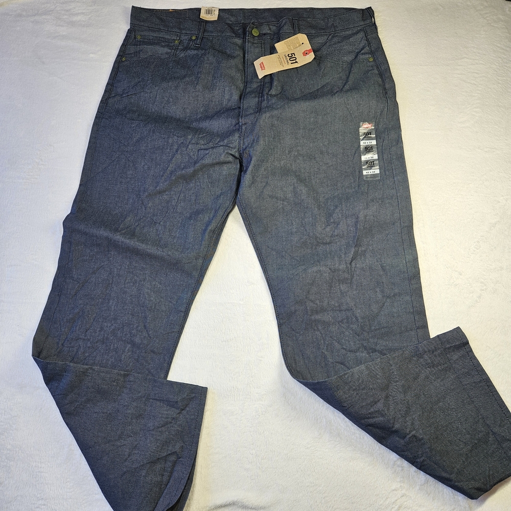 Levi’s 501 Original Jeans Mens 42x32 Dark Wash Straight Leg Button Fly NWT